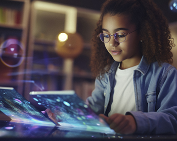 girl with computer