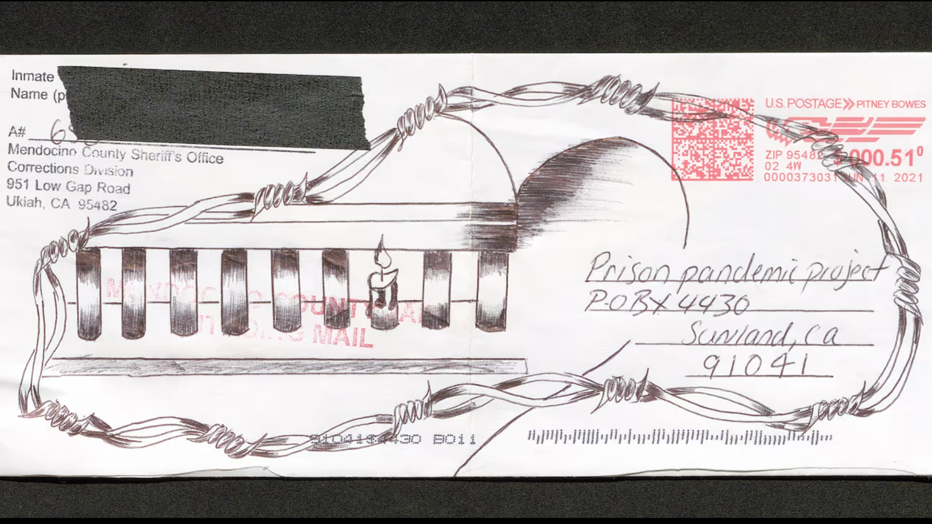 postcard with artwork