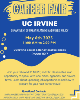 This is the flier for the 5/6/25 Urban Planning & Public Policy Career Fair.