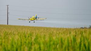 crop dusting with pesticide