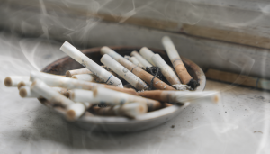 ashtray full of cigarettes