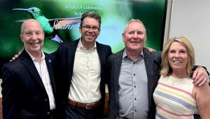 Dean Jon Gould, Professor Jason Schiffman and Peter and Diana Morris